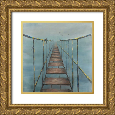 Old and Dangerous Bridge Gold Ornate Wood Framed Art Print with Double Matting by Atelier B Art Studio