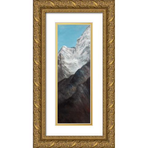 Emblematic of the Himalayan Peaks Gold Ornate Wood Framed Art Print with Double Matting by Atelier B Art Studio