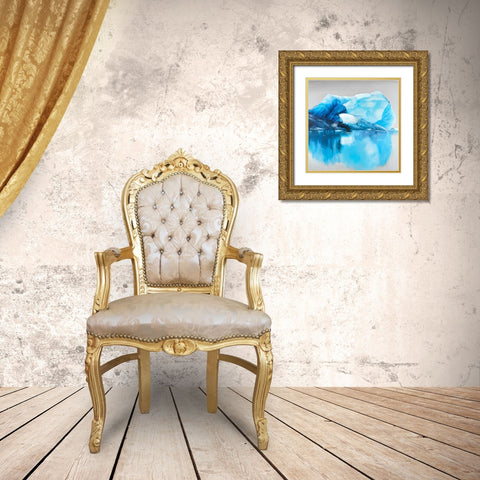 Iceland Icebergs Gold Ornate Wood Framed Art Print with Double Matting by Atelier B Art Studio