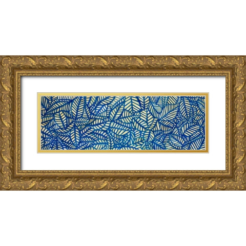 Leaf Patterns Gold Ornate Wood Framed Art Print with Double Matting by Atelier B Art Studio