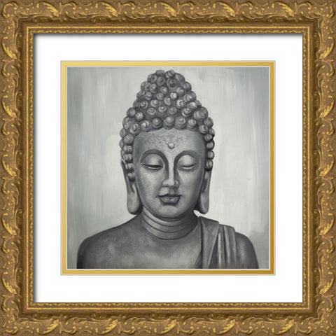 SPIRITUAL BUDDHA Gold Ornate Wood Framed Art Print with Double Matting by Atelier B Art Studio