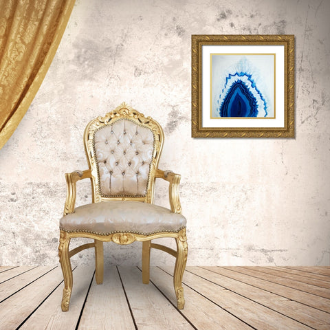 AGATE GEODE SLICE Gold Ornate Wood Framed Art Print with Double Matting by Atelier B Art Studio