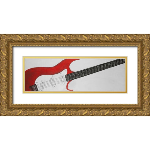 RED ROCK GUITAR Gold Ornate Wood Framed Art Print with Double Matting by Atelier B Art Studio