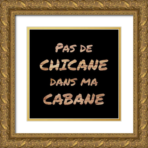 NO DISPUTE IN MY HOUSE - BLACK Gold Ornate Wood Framed Art Print with Double Matting by Atelier B Art Studio