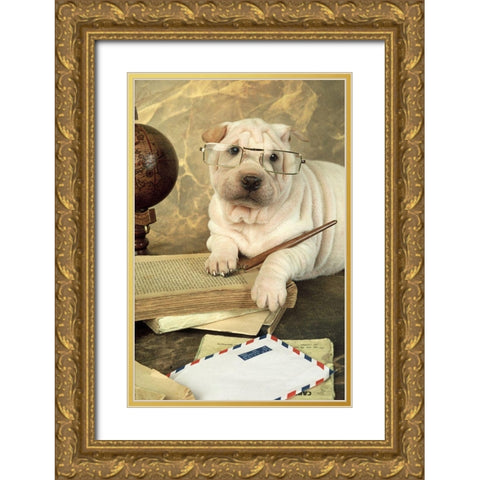 I ll write you Gold Ornate Wood Framed Art Print with Double Matting by Hoenderkamp, Patrick