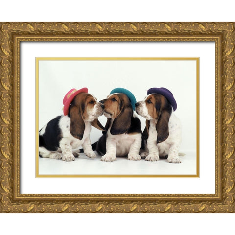 Party dogs Gold Ornate Wood Framed Art Print with Double Matting by Hoenderkamp, Patrick