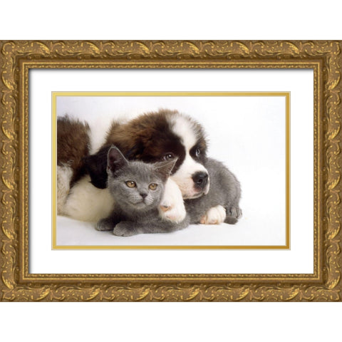 real love Gold Ornate Wood Framed Art Print with Double Matting by Hoenderkamp, Patrick