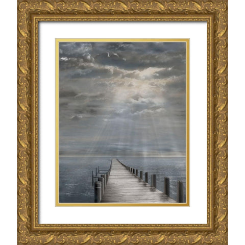 Storm Clearing,  Color Gold Ornate Wood Framed Art Print with Double Matting by Fisch, Ellen