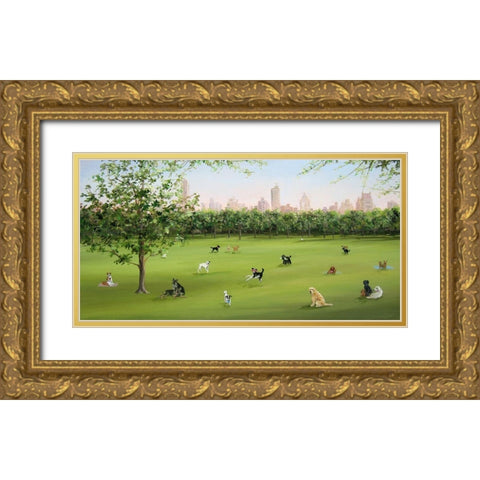 Tails of Central Park Gold Ornate Wood Framed Art Print with Double Matting by Saxe, Carol