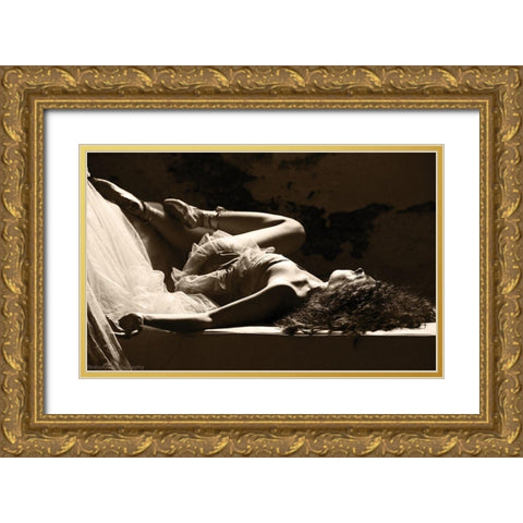 After the Ballet II. Gold Ornate Wood Framed Art Print with Double Matting by Sipos, Judit