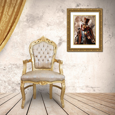 The Fiddler Gold Ornate Wood Framed Art Print with Double Matting by Sipos, Judit