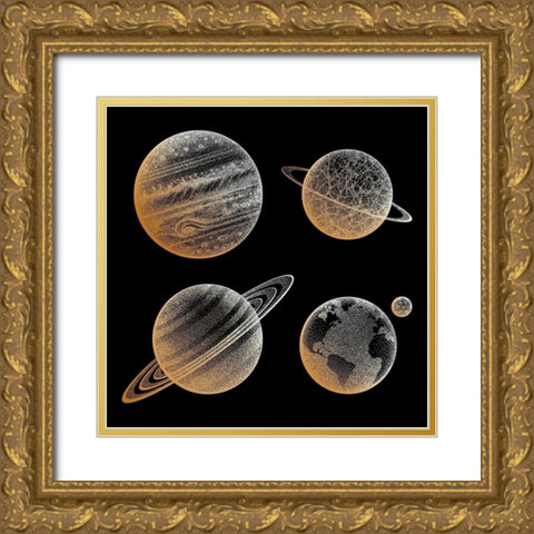 Celestial Bodies Gold Ornate Wood Framed Art Print with Double Matting by Sushchina, M.