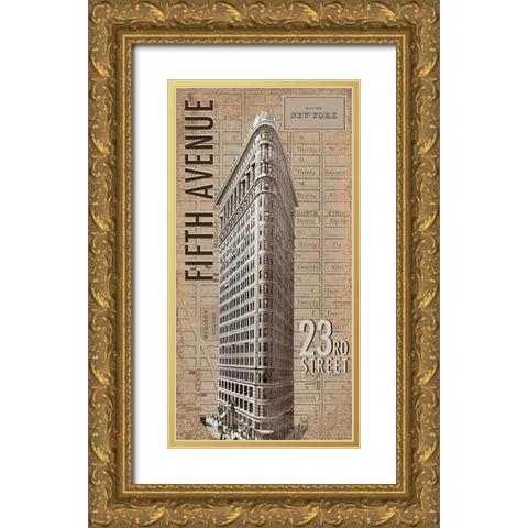Flatiron Gold Ornate Wood Framed Art Print with Double Matting by Anonymous