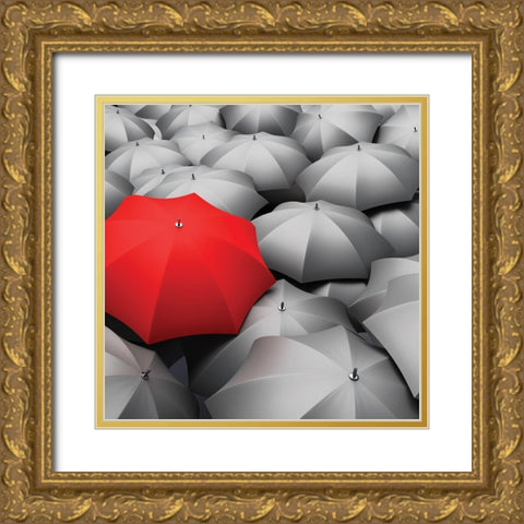 Individuality Gold Ornate Wood Framed Art Print with Double Matting by Anonymous