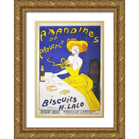 Wine and Amandines Gold Ornate Wood Framed Art Print with Double Matting by Cappiello, Leonetto