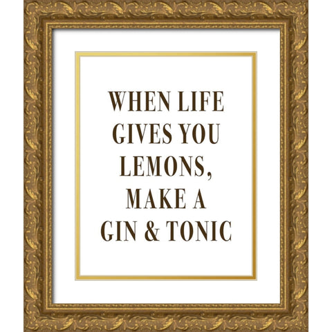 Make a Gin and Tonic Gold Ornate Wood Framed Art Print with Double Matting by Inuit