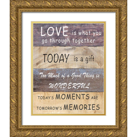 Love is What You Go Through Together Gold Ornate Wood Framed Art Print with Double Matting by Inuit