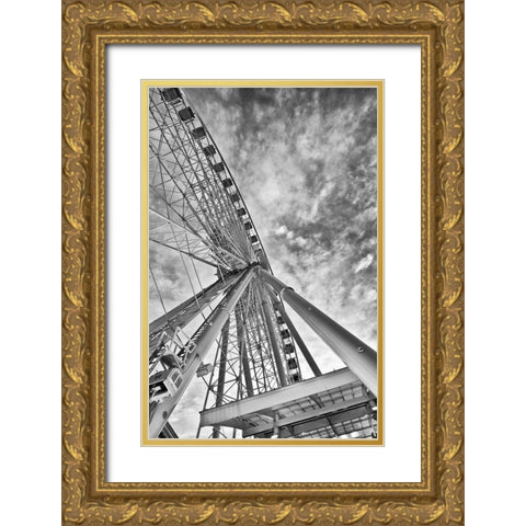 Ferris Wheel Gold Ornate Wood Framed Art Print with Double Matting by Anonymous