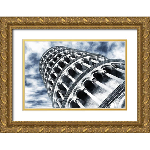Leaning Tower of Pisa Gold Ornate Wood Framed Art Print with Double Matting by Cordeschi, Angelo