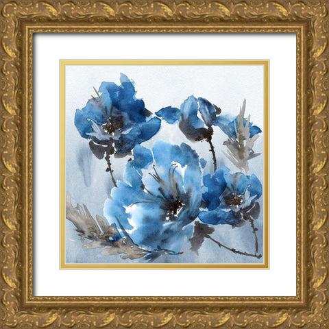 Watercolor Peony II Gold Ornate Wood Framed Art Print with Double Matting by Tarakanova, Olga