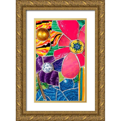 Floral study 2010 Gold Ornate Wood Framed Art Print with Double Matting by Mandell, Jonathan