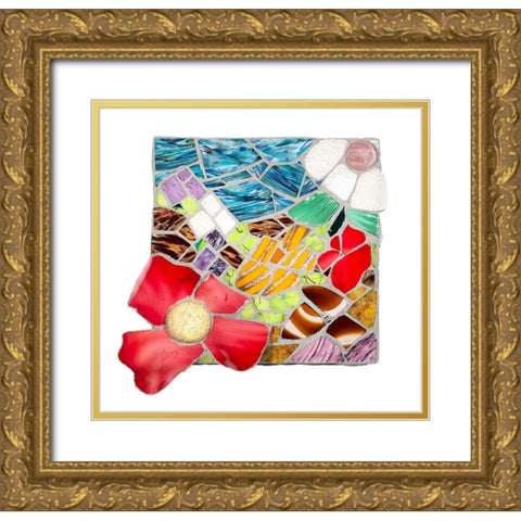 Flowers in the Storm Gold Ornate Wood Framed Art Print with Double Matting by Mandell, Jonathan