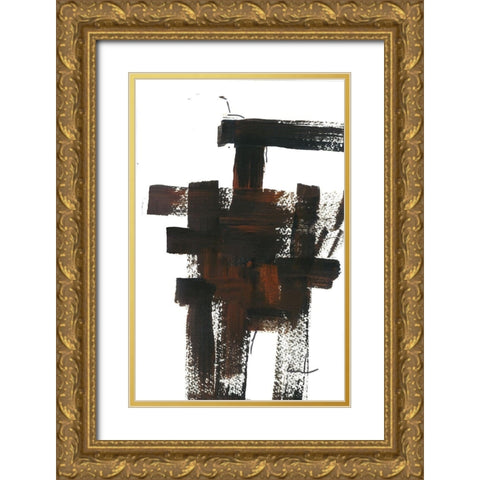 Grid Work II Gold Ornate Wood Framed Art Print with Double Matting by Carroccio, Lisa