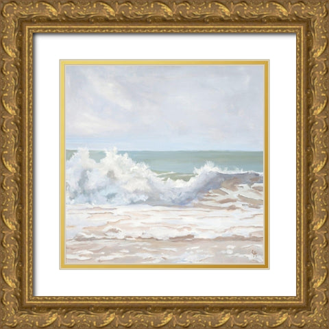 Atlantic Wave Burst Gold Ornate Wood Framed Art Print with Double Matting by Casey, Anderson