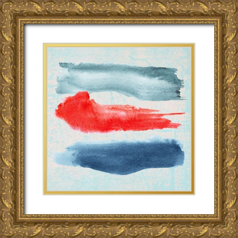 BrushstrokeTrio Gold Ornate Wood Framed Art Print with Double Matting by Inuit