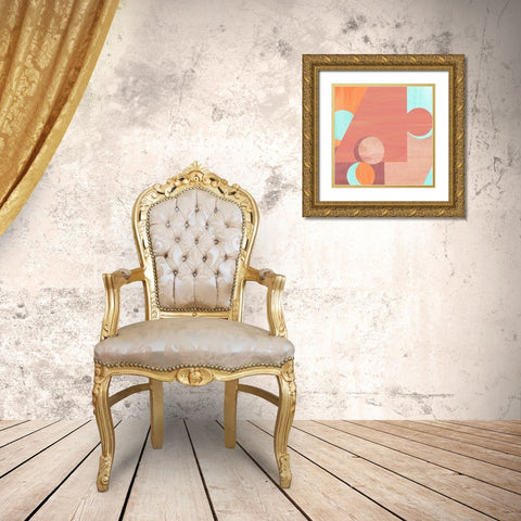 Soft Patterns II. Gold Ornate Wood Framed Art Print with Double Matting by Inuit