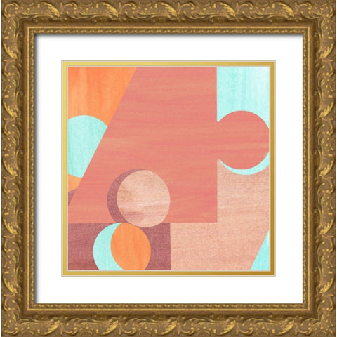 Soft Patterns II. Gold Ornate Wood Framed Art Print with Double Matting by Inuit