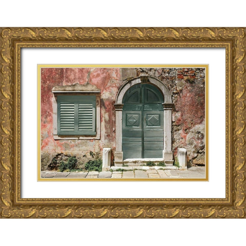 Antique Shutters and Door Gold Ornate Wood Framed Art Print with Double Matting by Orekhov, Andrey