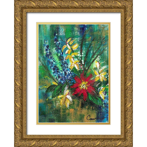 Floral Gold Ornate Wood Framed Art Print with Double Matting by Carroccio, Lisa