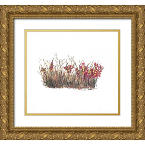 Flower Garden Gold Ornate Wood Framed Art Print with Double Matting by Carroccio, Lisa