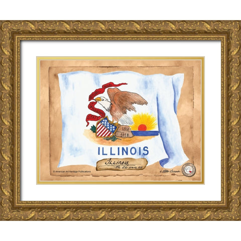 Illinois-Solo with background Gold Ornate Wood Framed Art Print with Double Matting by Alexander, Natalie