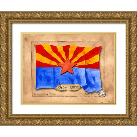 Arizona-Solo with background Gold Ornate Wood Framed Art Print with Double Matting by Alexander, Natalie