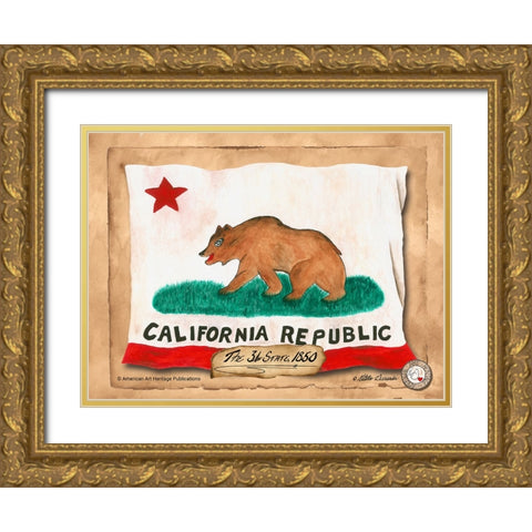 California-Solo with background Gold Ornate Wood Framed Art Print with Double Matting by Alexander, Natalie