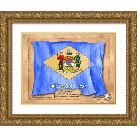 Delaware-Solo with background Gold Ornate Wood Framed Art Print with Double Matting by Alexander, Natalie
