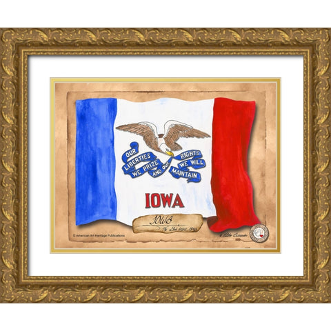 Iowa-Solo with background Gold Ornate Wood Framed Art Print with Double Matting by Alexander, Natalie