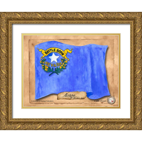 Nevada-Solo with background Gold Ornate Wood Framed Art Print with Double Matting by Alexander, Natalie