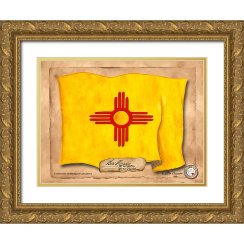 New Mexico-Solo with background Gold Ornate Wood Framed Art Print with Double Matting by Alexander, Natalie