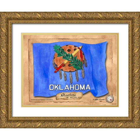 Oklahoma-Solo with background Gold Ornate Wood Framed Art Print with Double Matting by Alexander, Natalie