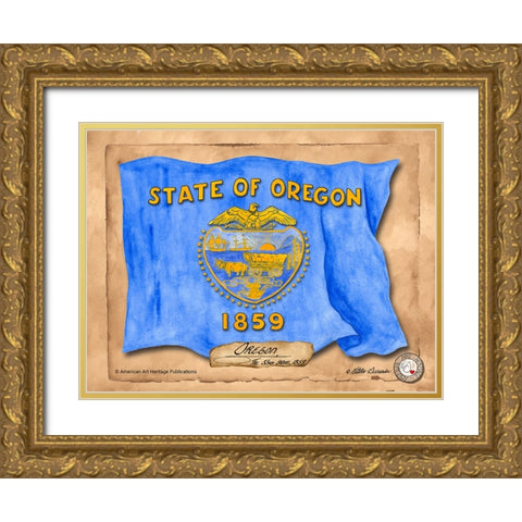 Oregon-Solo with background Gold Ornate Wood Framed Art Print with Double Matting by Alexander, Natalie