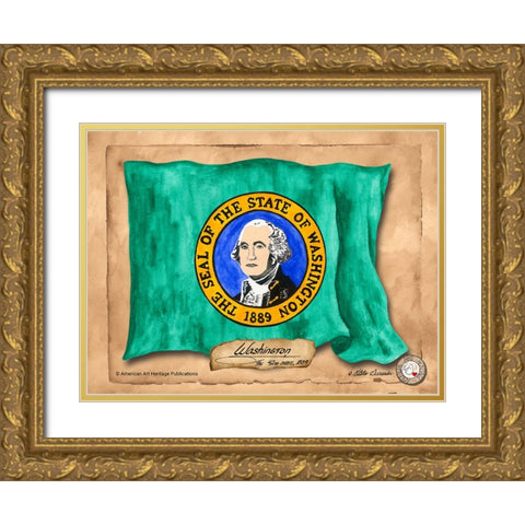 Washington-Solo with background Gold Ornate Wood Framed Art Print with Double Matting by Alexander, Natalie