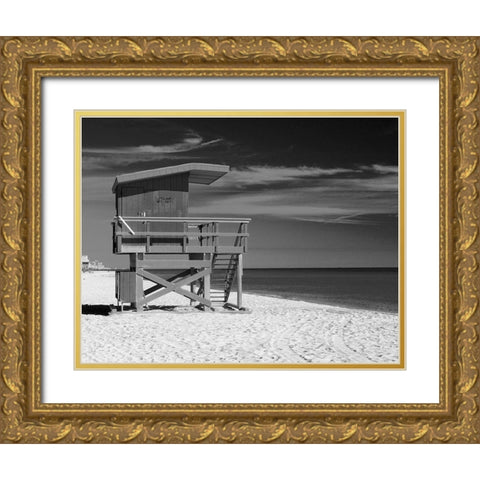 Lifeguard Stand III Gold Ornate Wood Framed Art Print with Double Matting by Anonymous