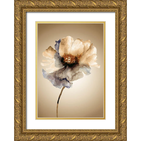 Blossom in Sienna I Gold Ornate Wood Framed Art Print with Double Matting by Regina