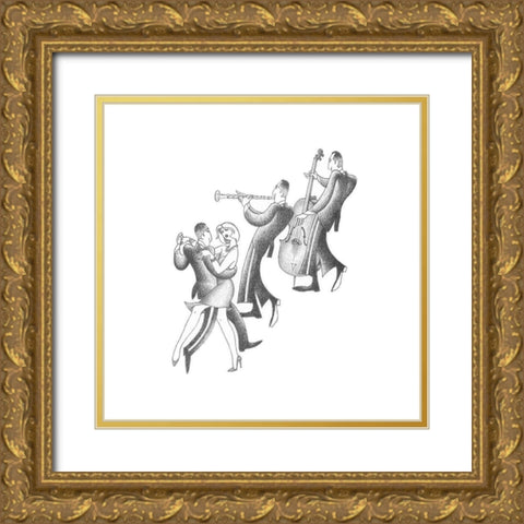 Follow The Rhythms Gold Ornate Wood Framed Art Print with Double Matting by Vilar, Roger