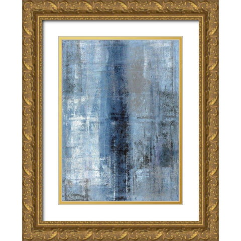 Cerulean Texture I Gold Ornate Wood Framed Art Print with Double Matting by Tice, C.