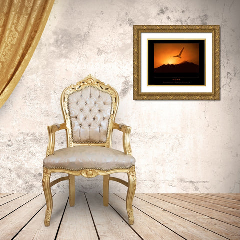 Hope Gold Ornate Wood Framed Art Print with Double Matting by Anonymous