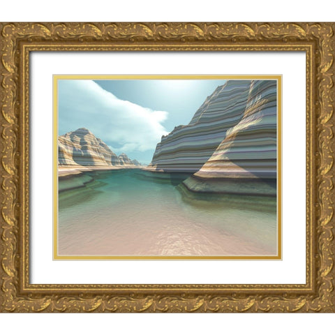 Majestic Canyon II Gold Ornate Wood Framed Art Print with Double Matting by Anonymous